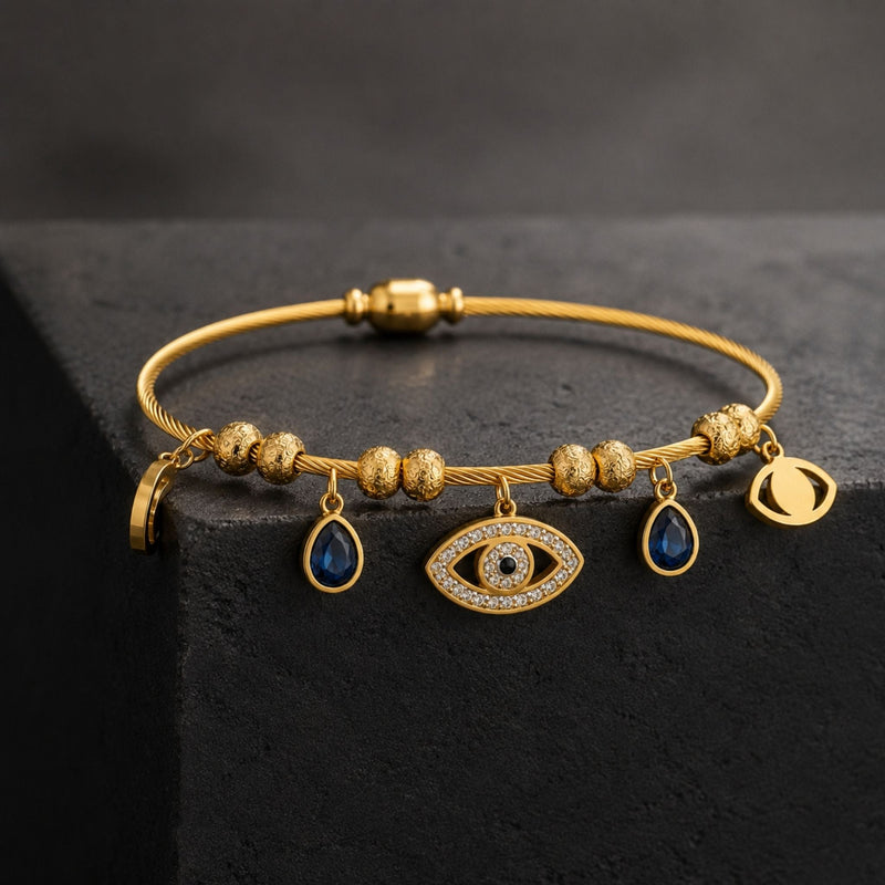 Evil Eye Charm Bangle