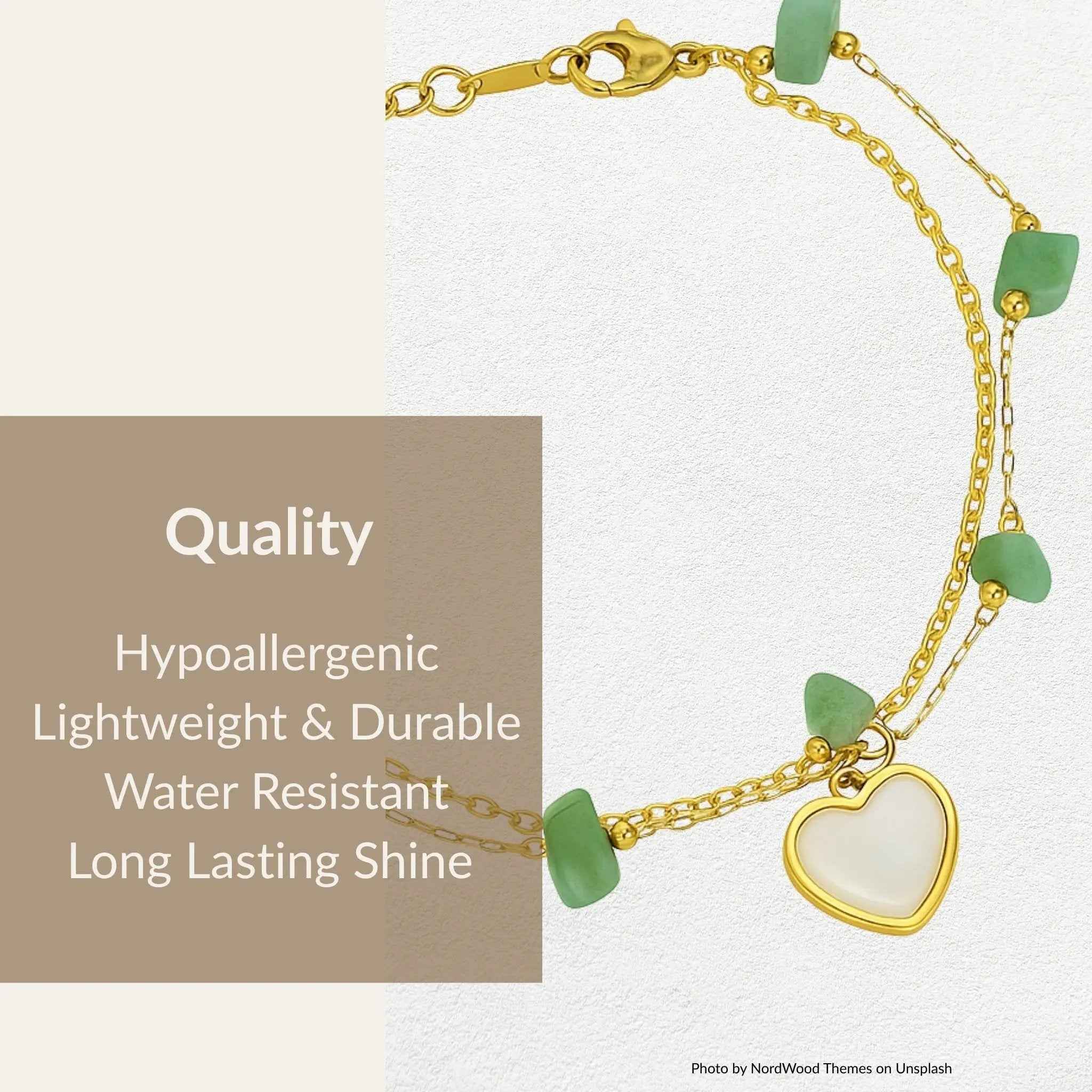 Green Heartstone Bracelet