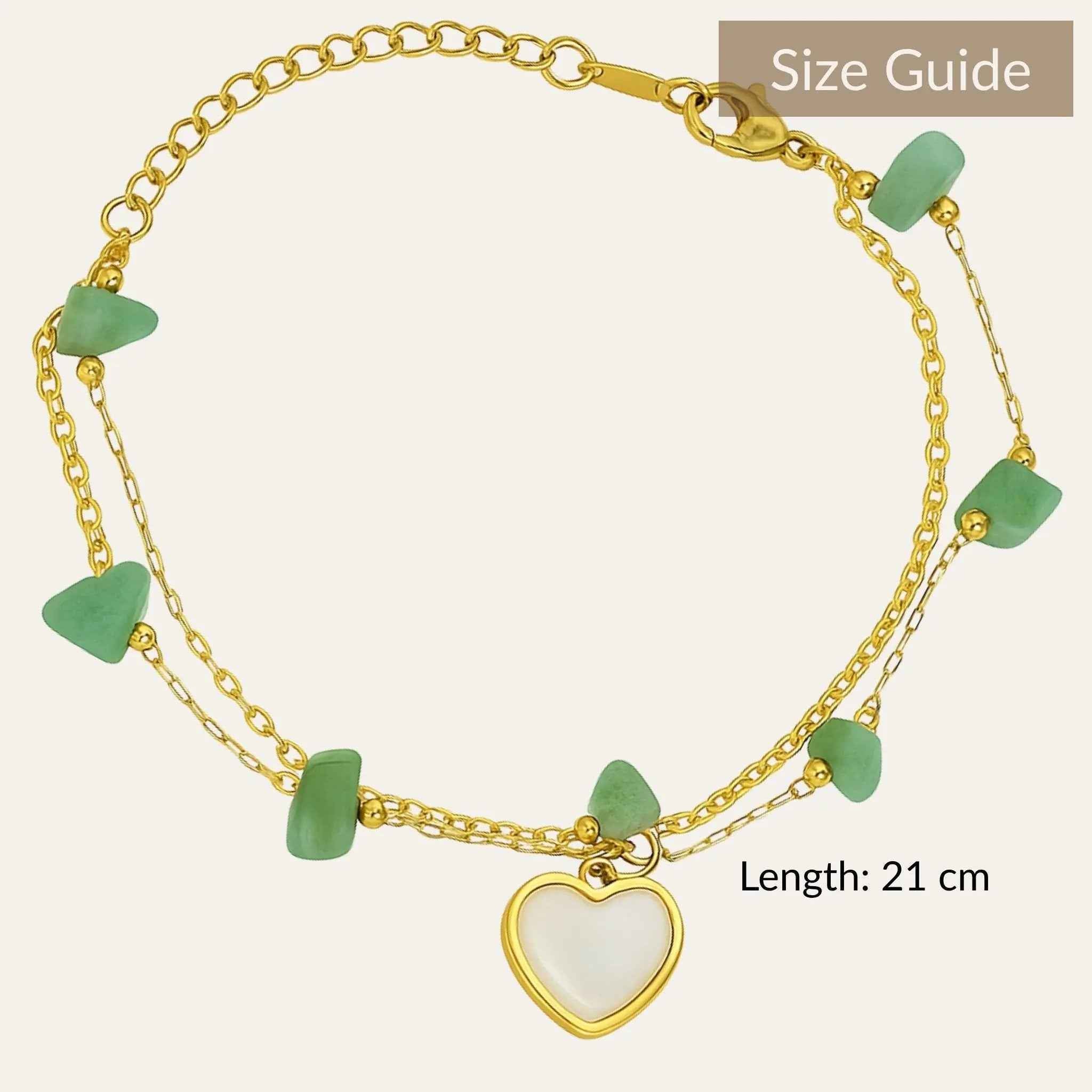 Green Heartstone Bracelet