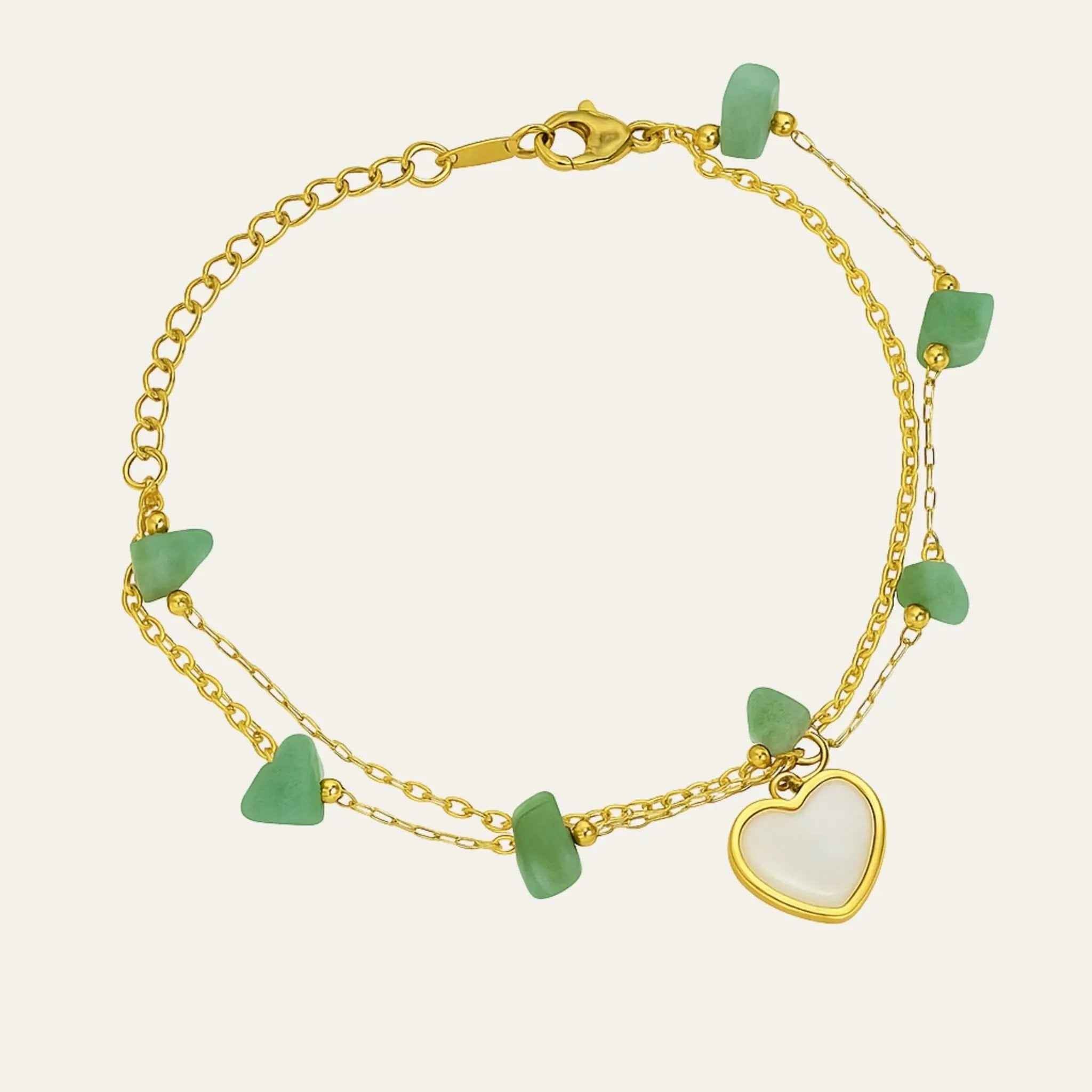 Green Heartstone Bracelet