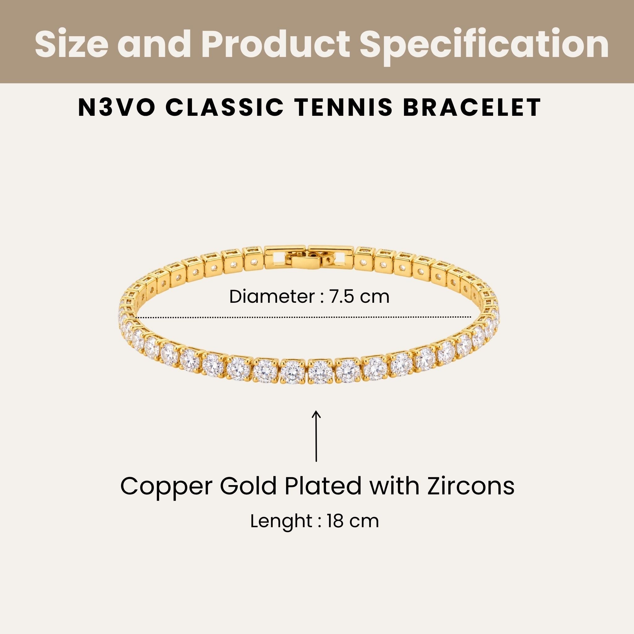 Sleek Tennis Bracelet (Copy) N3VO