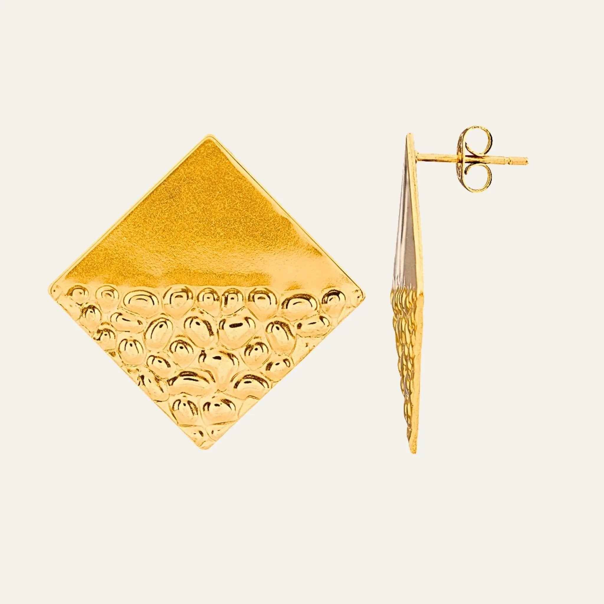 Hammered Diamond Earrings