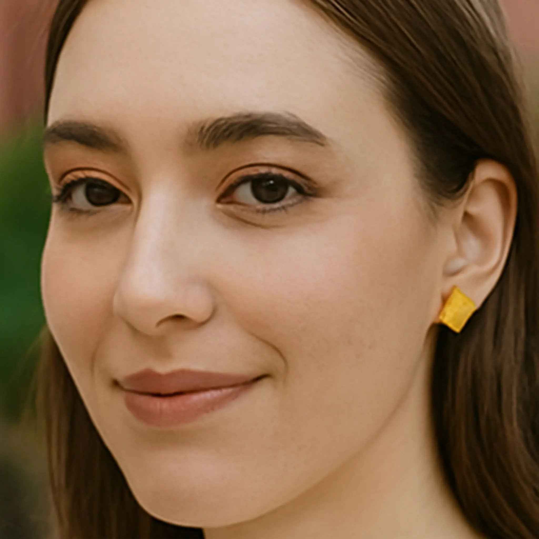 Hammered Diamond Earrings