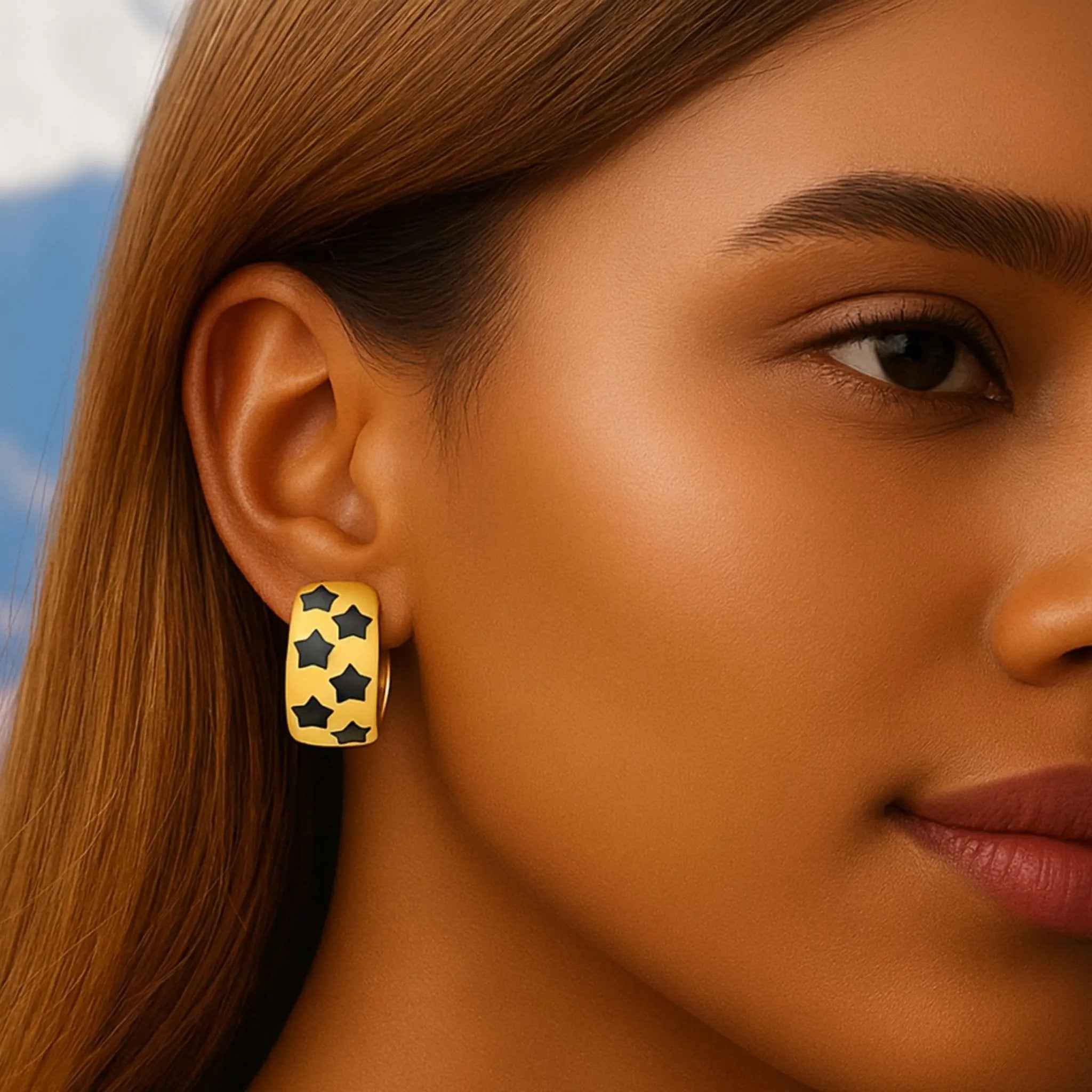 Stellar Noir Hoops