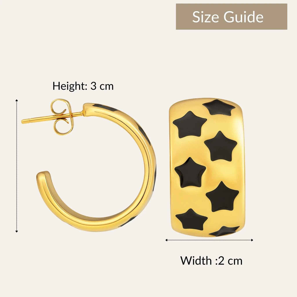 Stellar Noir Hoops