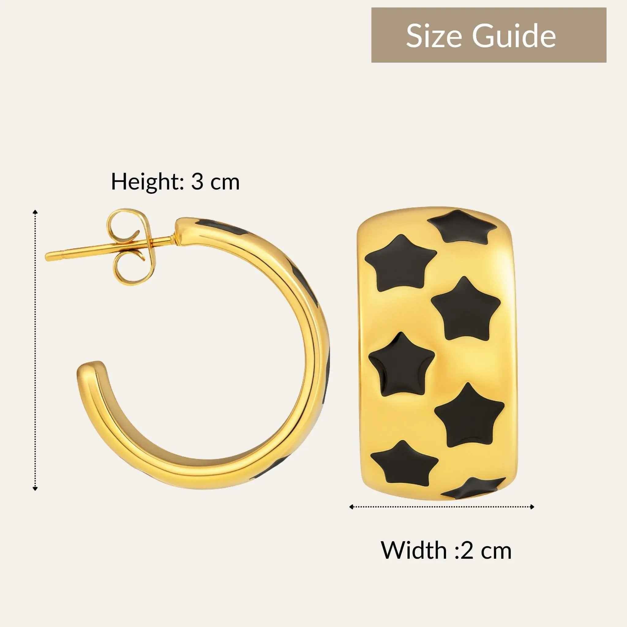 Stellar Noir Hoops