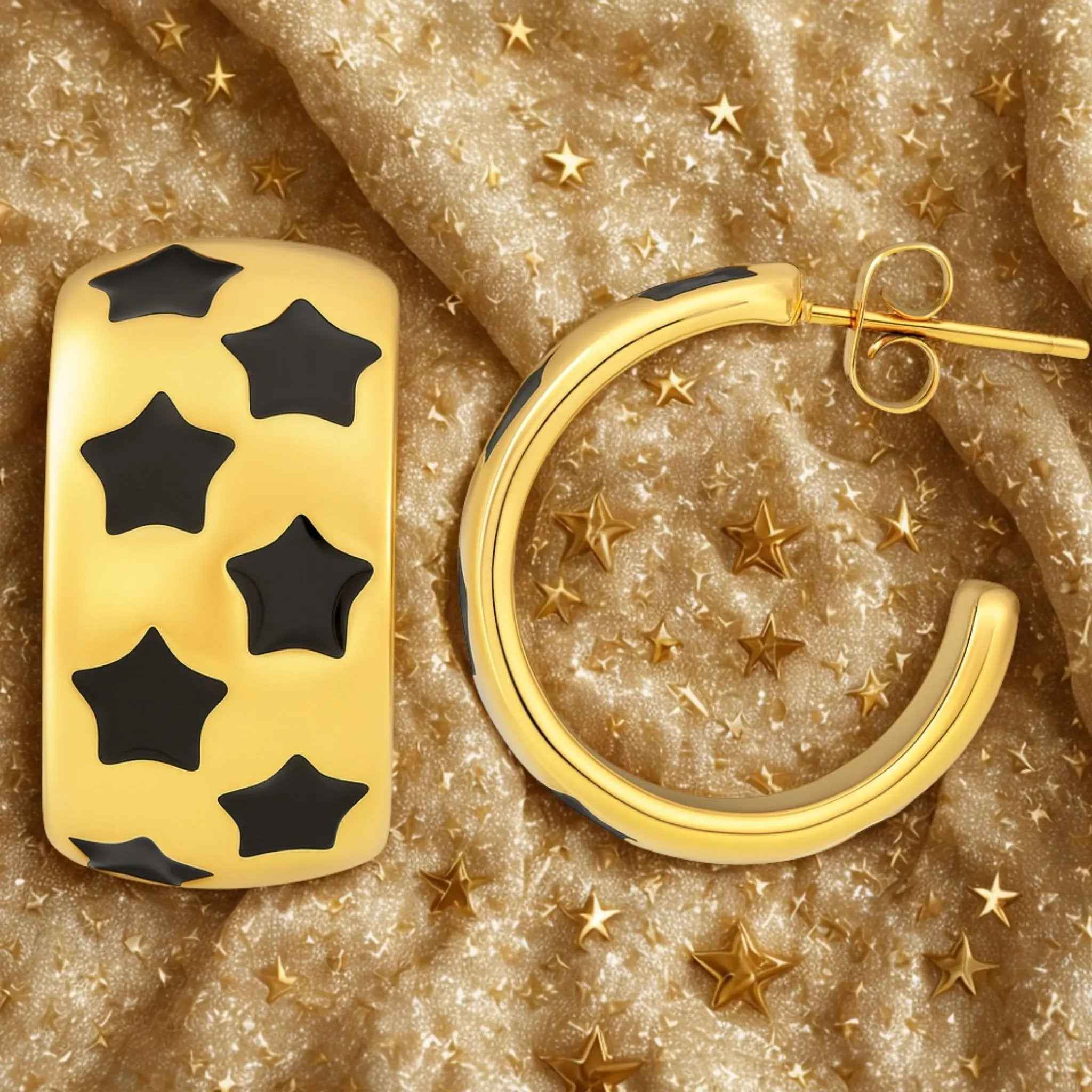 Stellar Noir Hoops