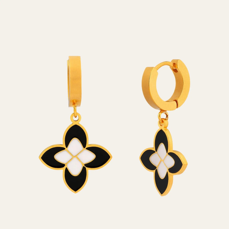 Noir Bloom Hoops