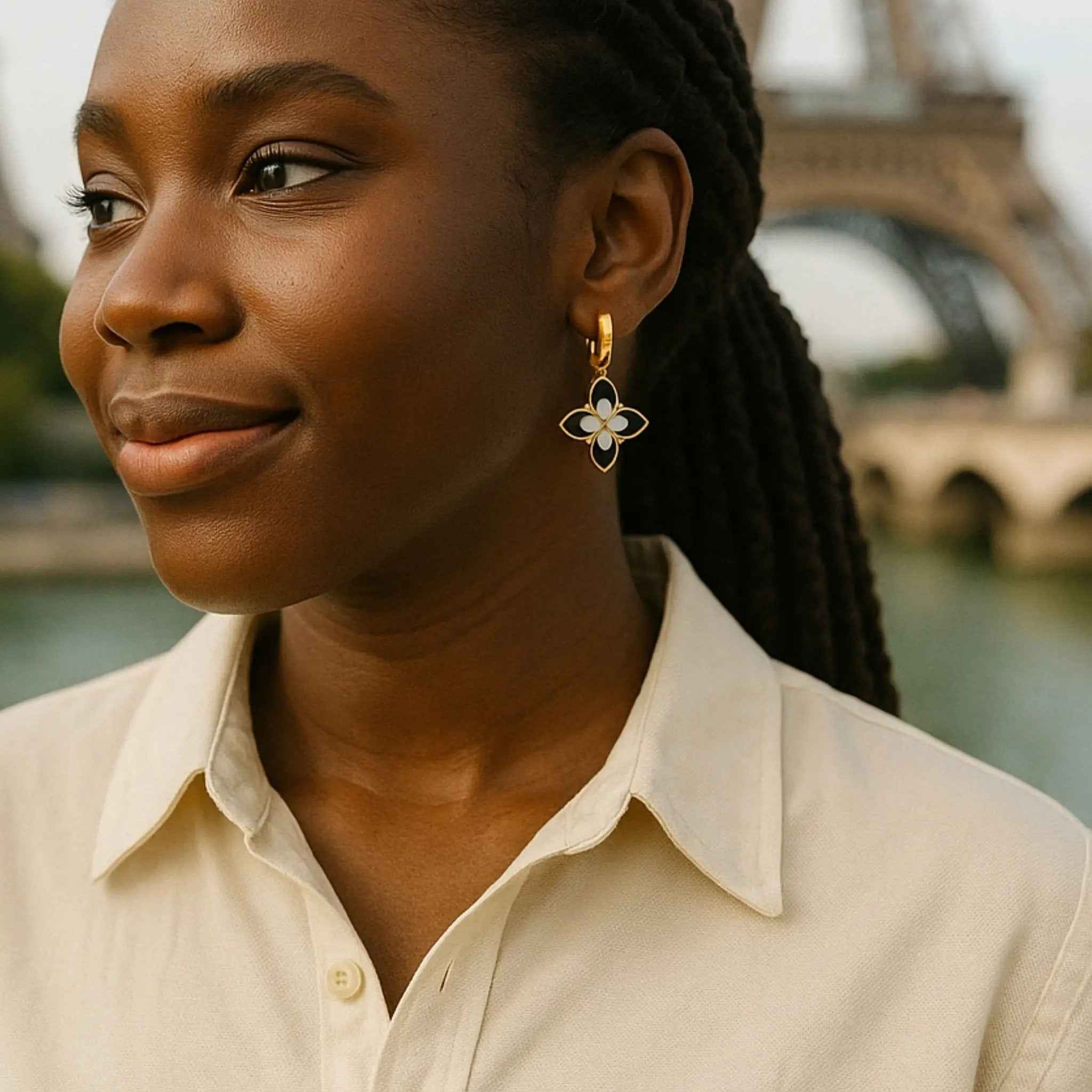Noir Bloom Hoops
