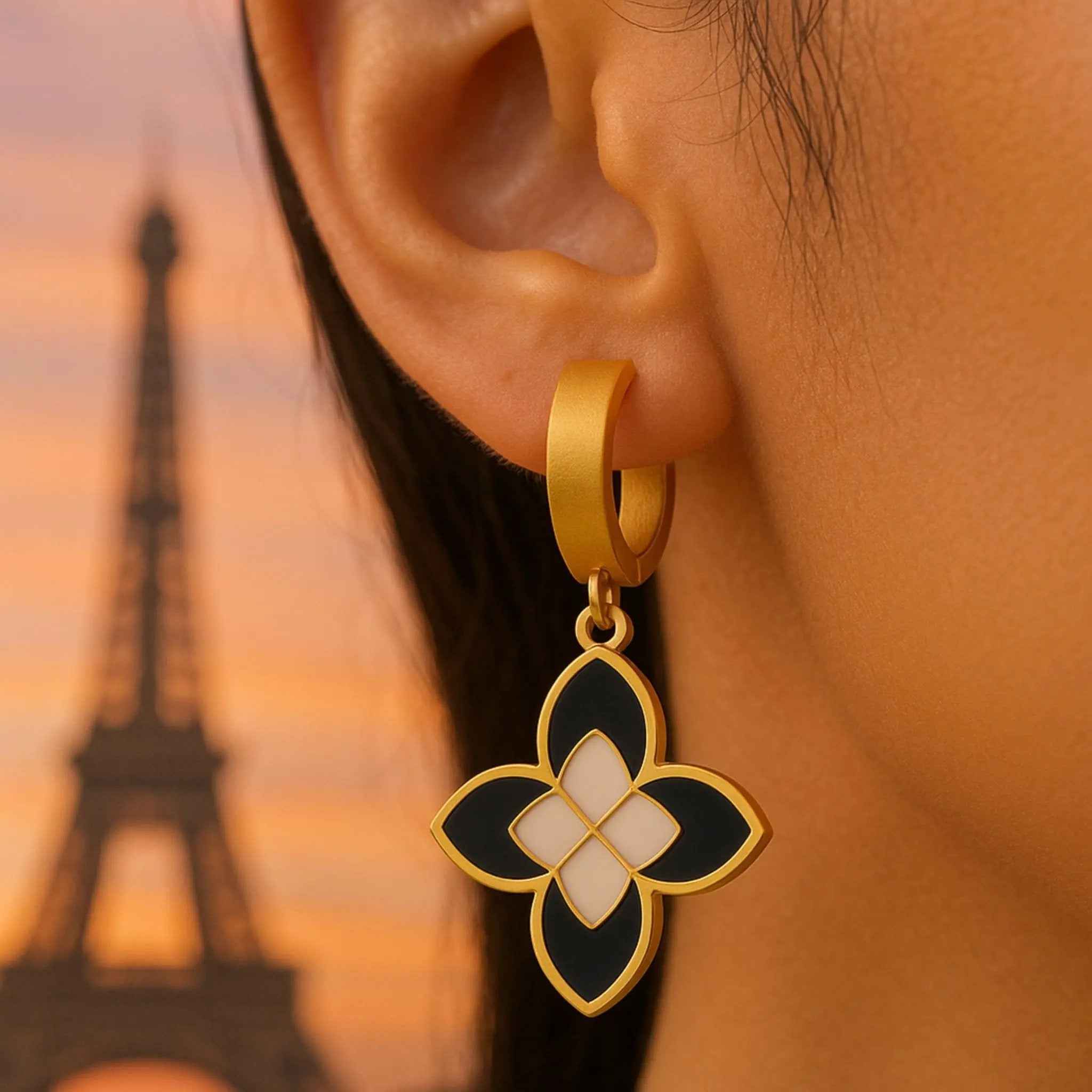Noir Bloom Hoops