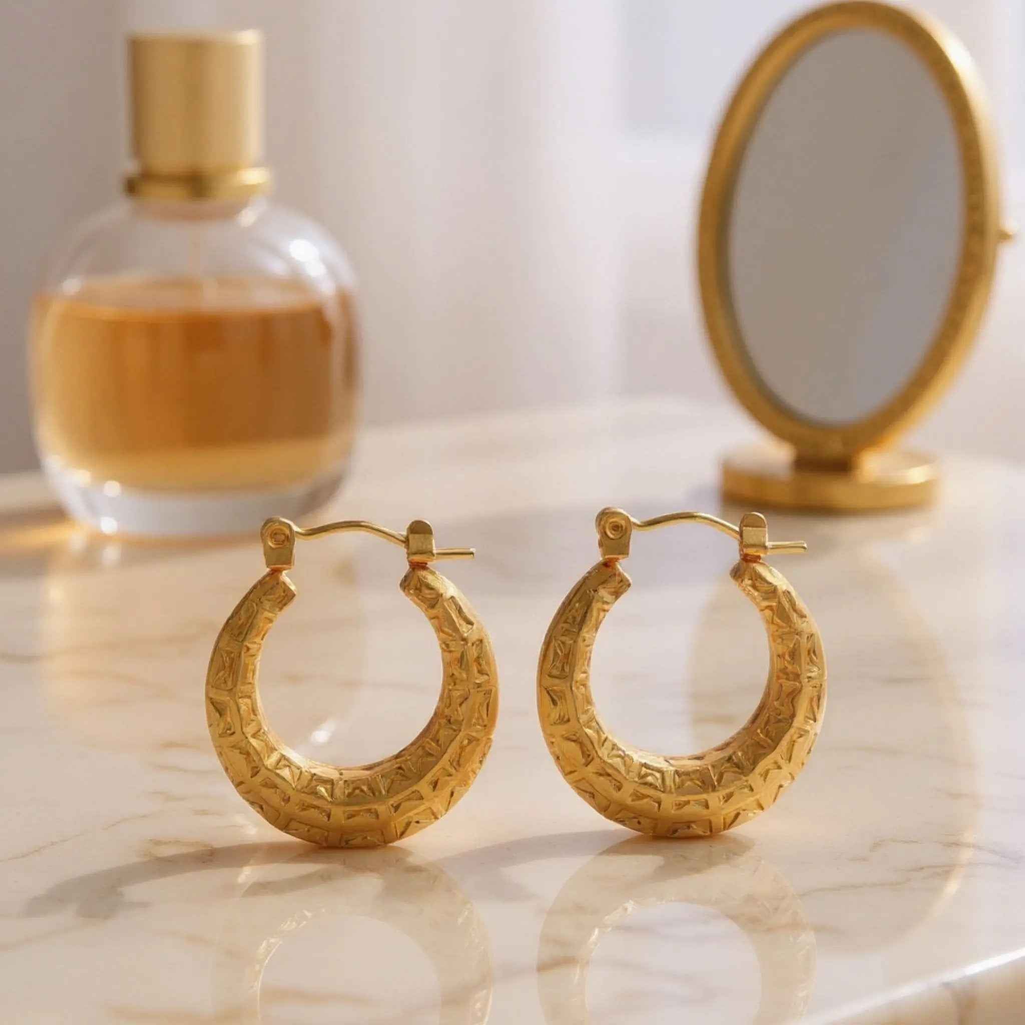 Gilded Mirage Hoops