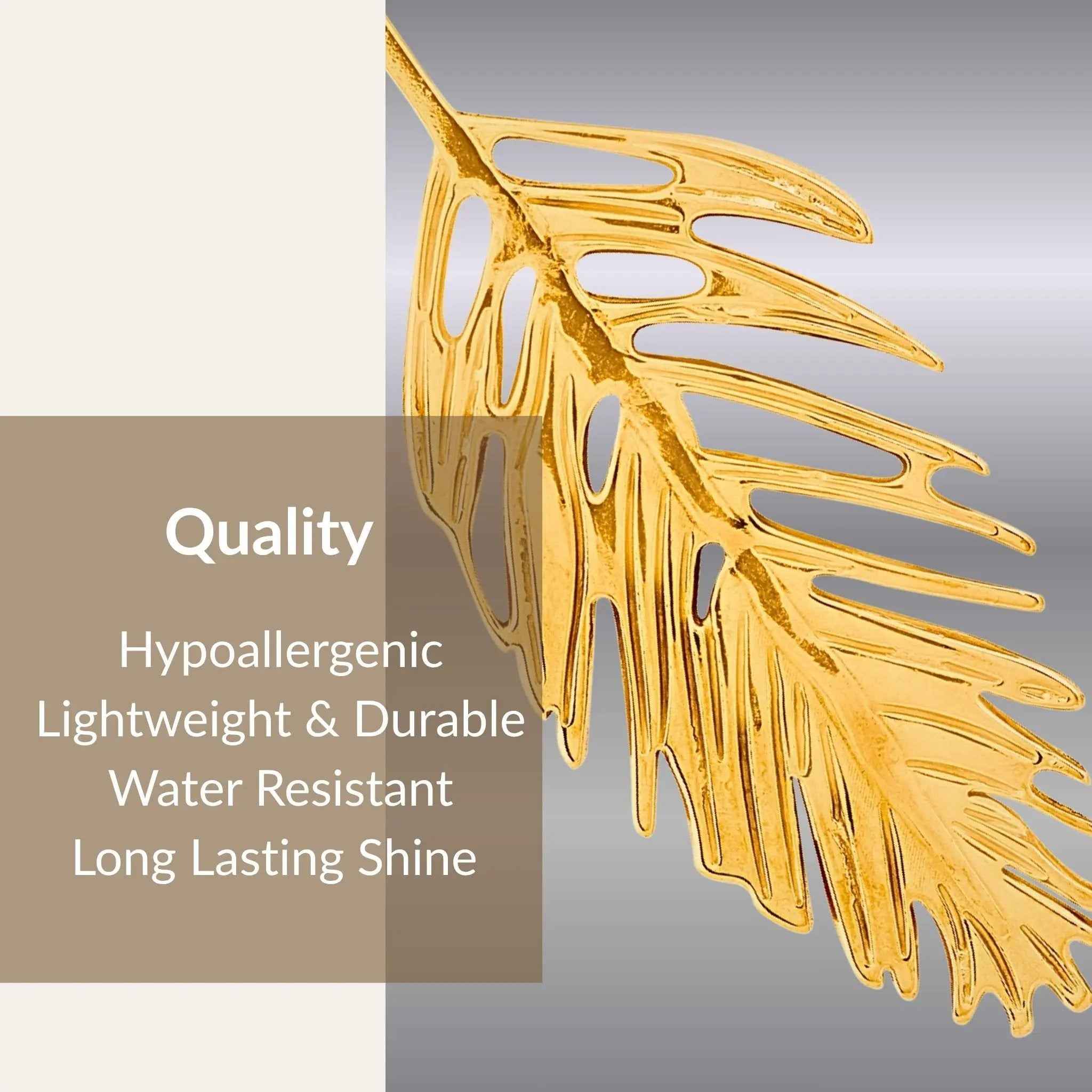 Golden Fern Studs