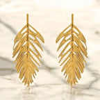 Golden Fern Studs