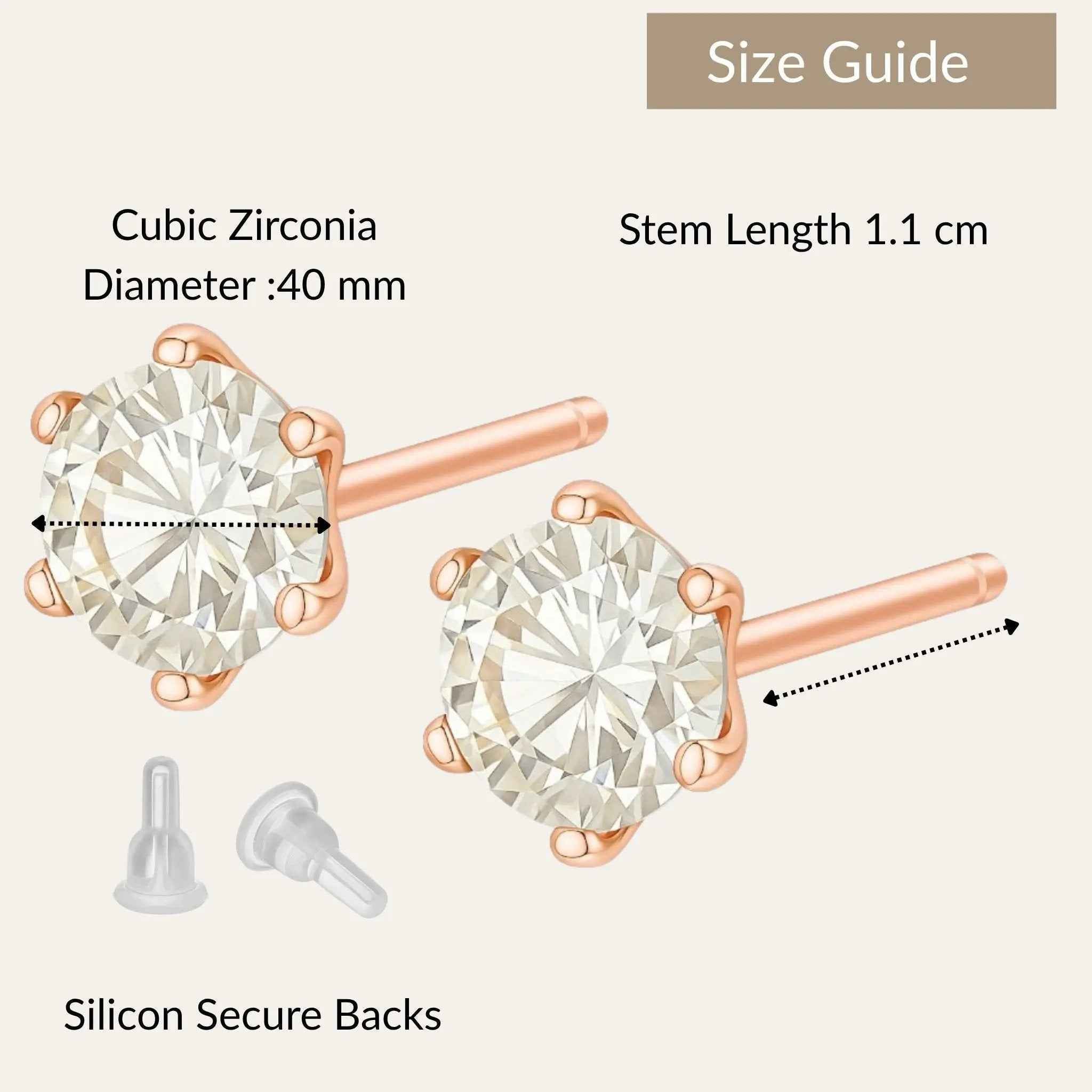 Rosé Solitaire Studs