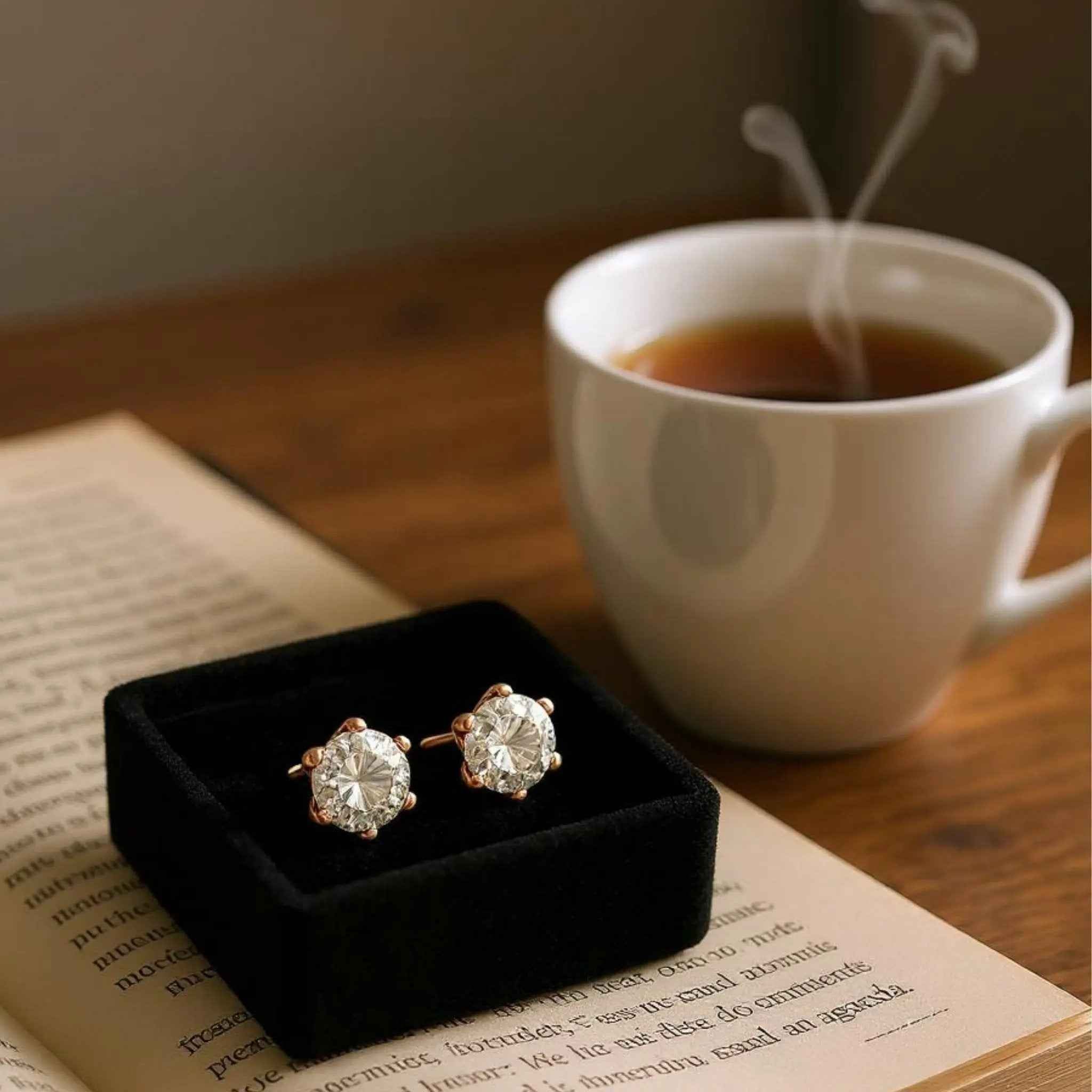Rosé Solitaire Studs