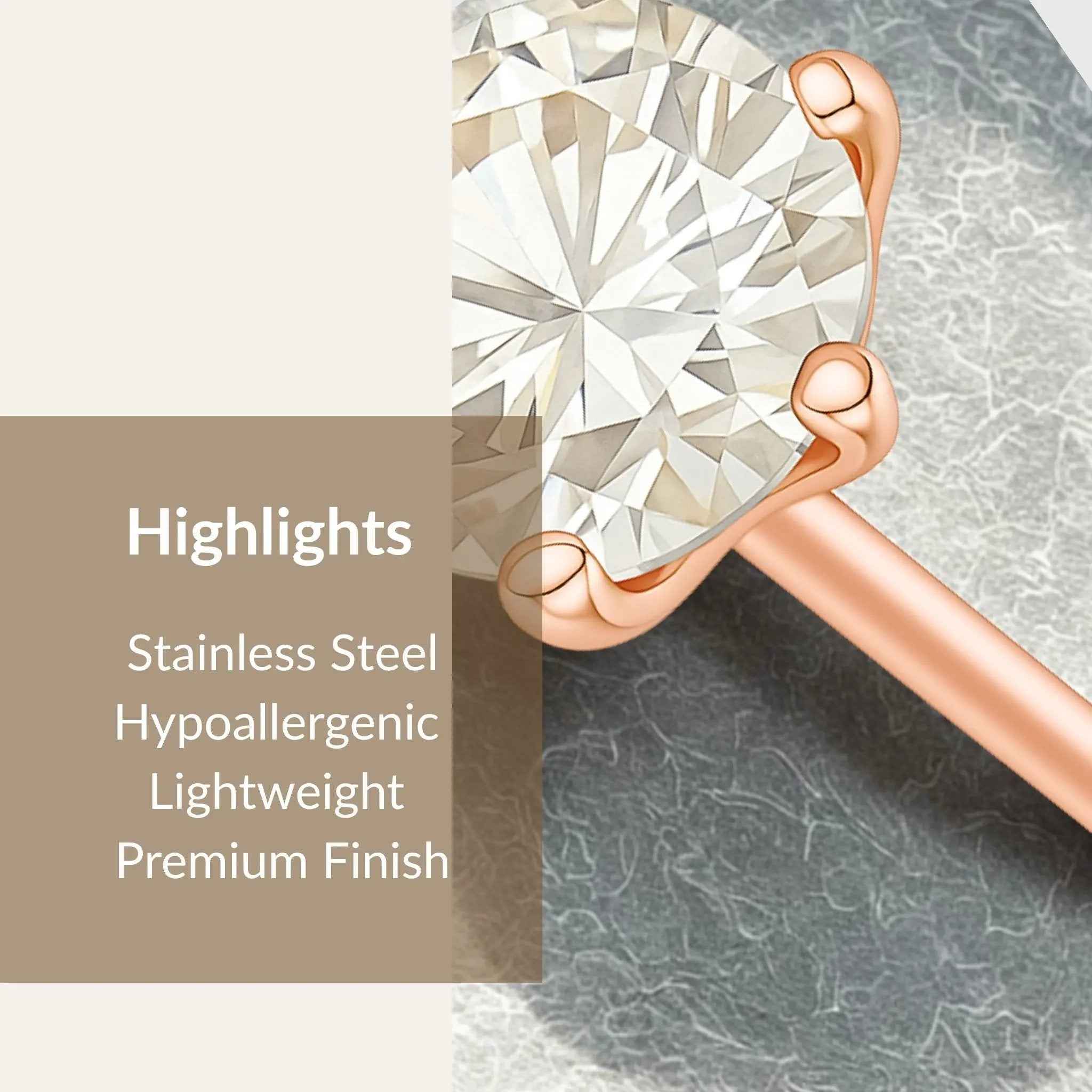 Rosé Solitaire Studs