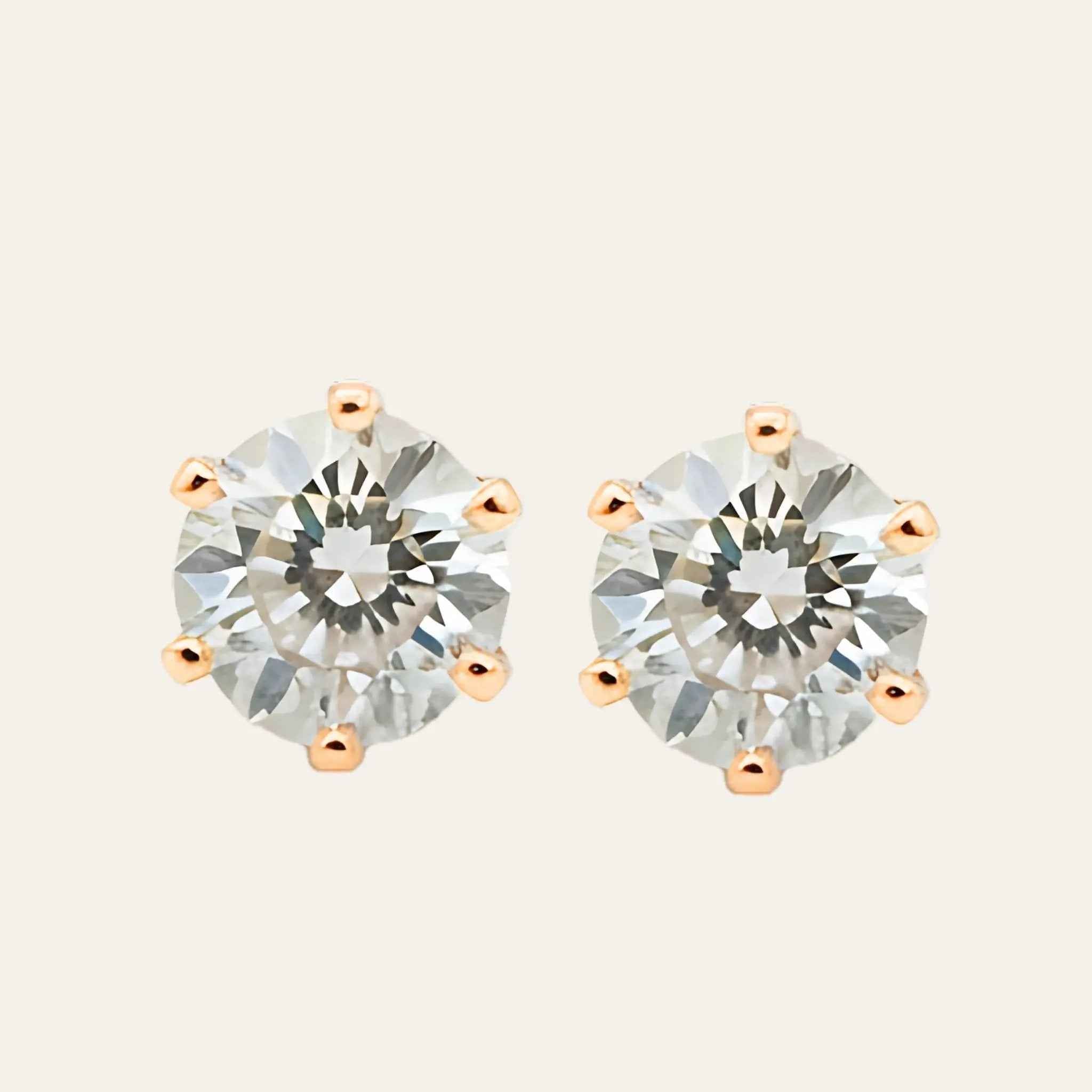 Rosé Solitaire Studs