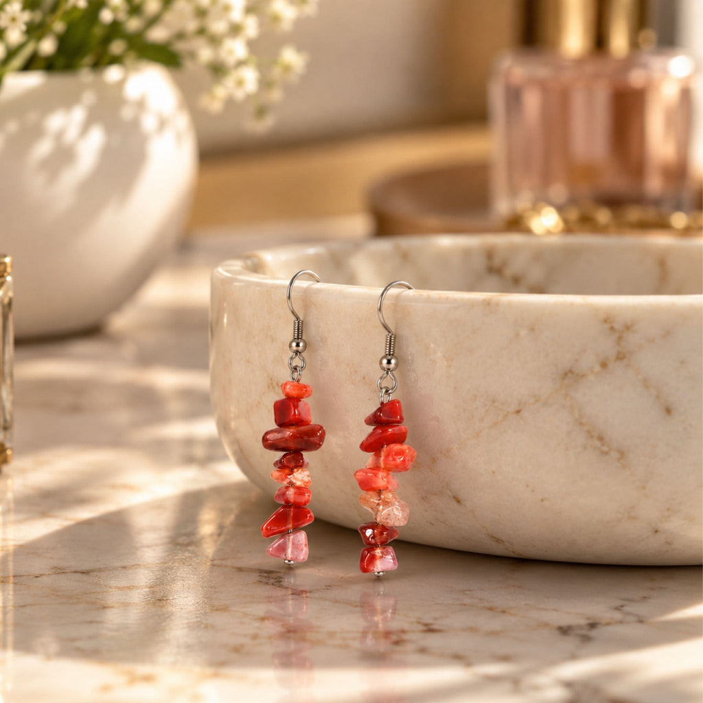 Agate Crimson Earrings N3VO