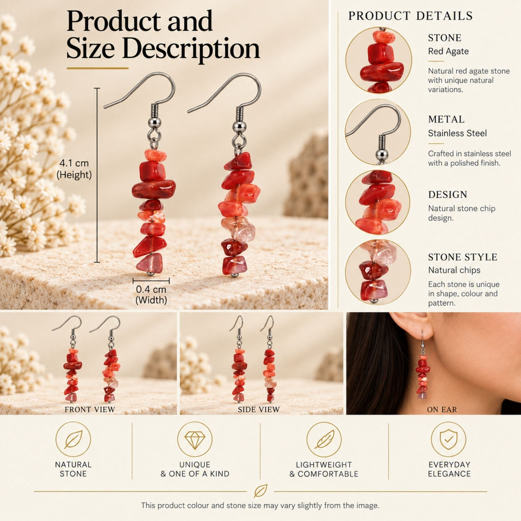 Agate Crimson Earrings N3VO