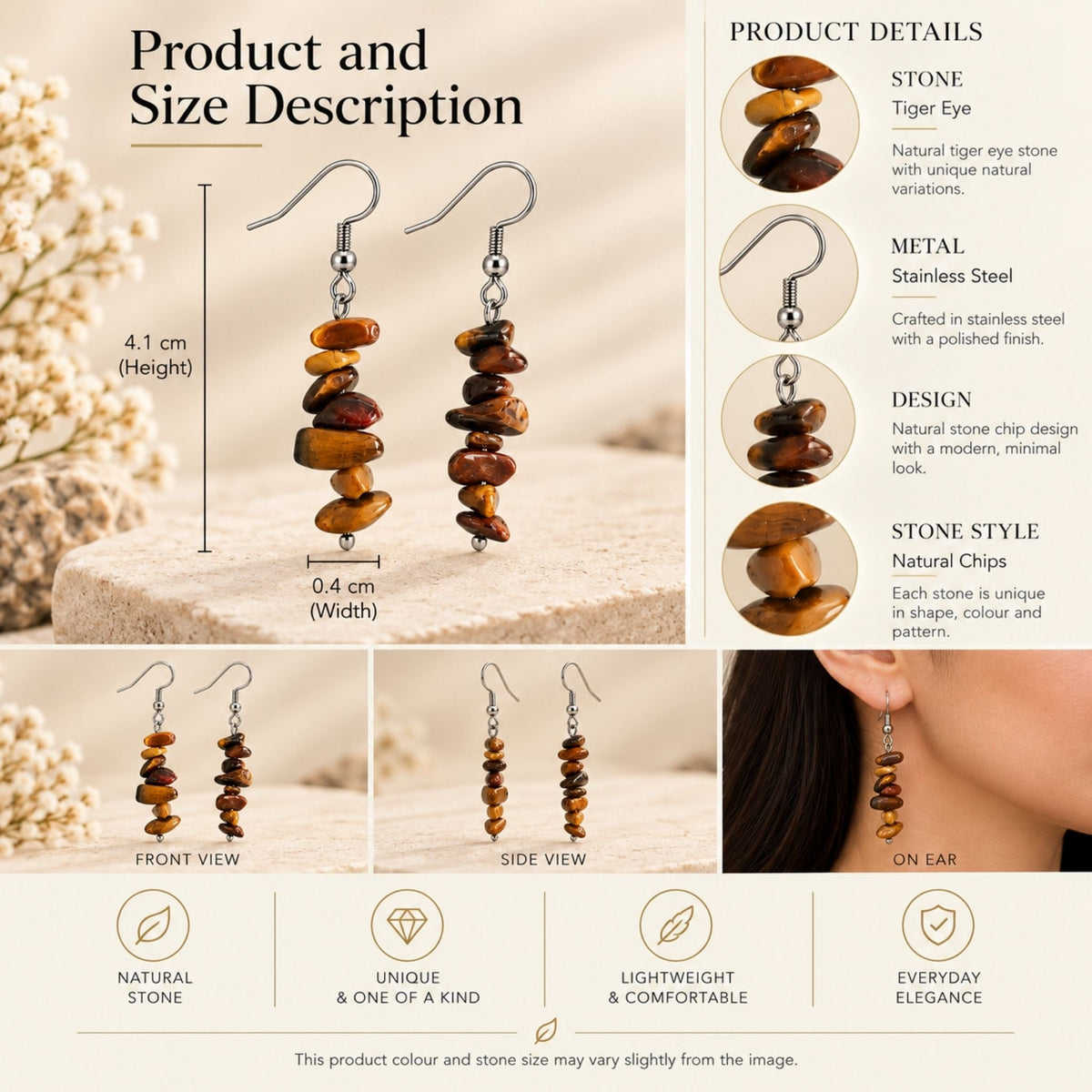 Tiger Eye Sienna Earrings N3VO