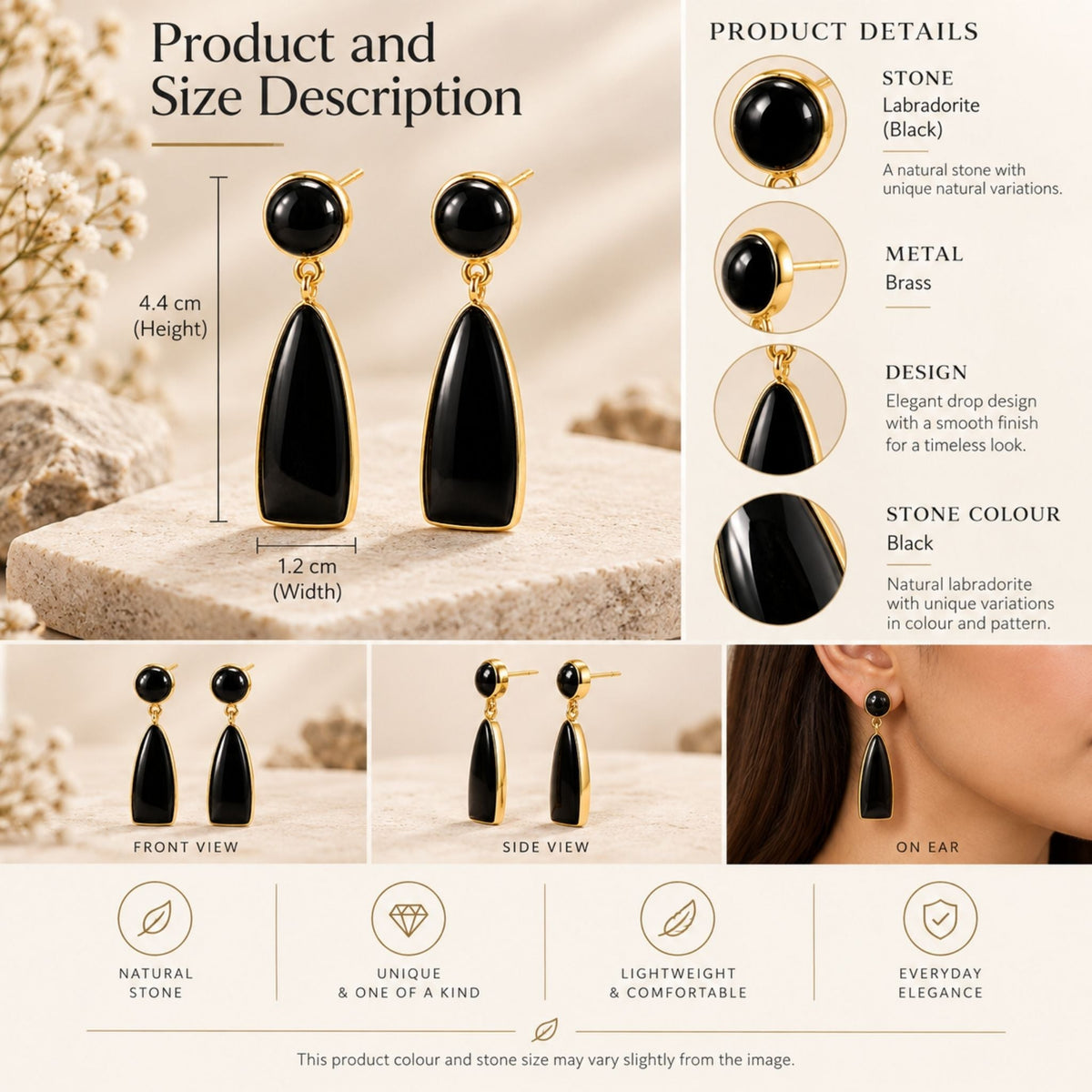 Labradorite Midnight Earrings N3VO