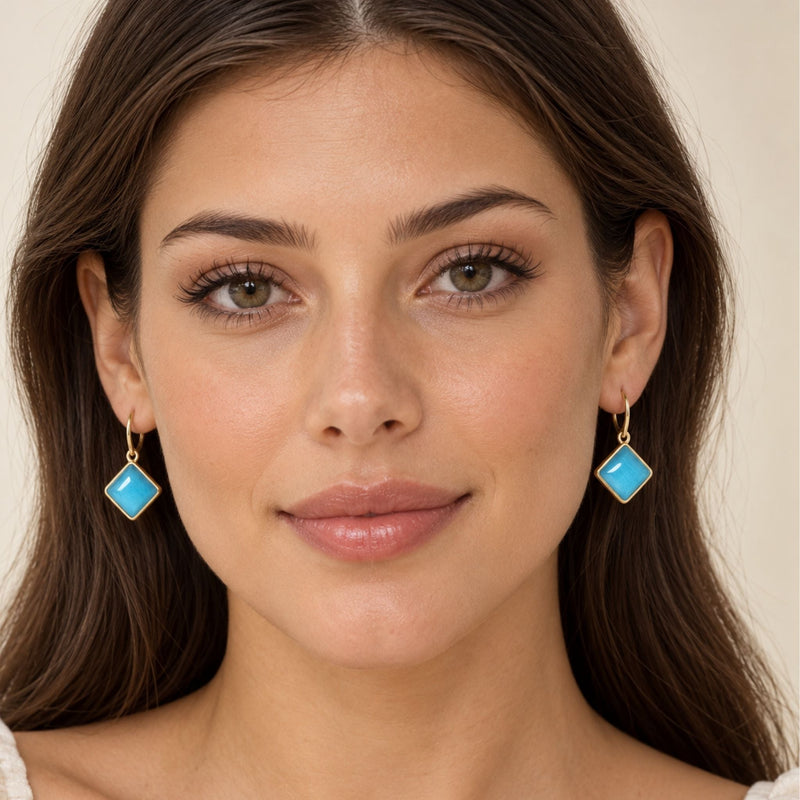 Cabochon Skyglass Earrings