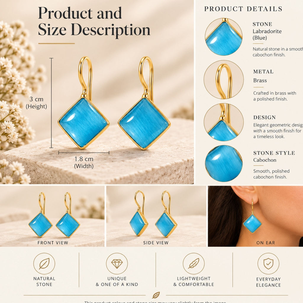 Cabochon Skyglass Earrings N3VO