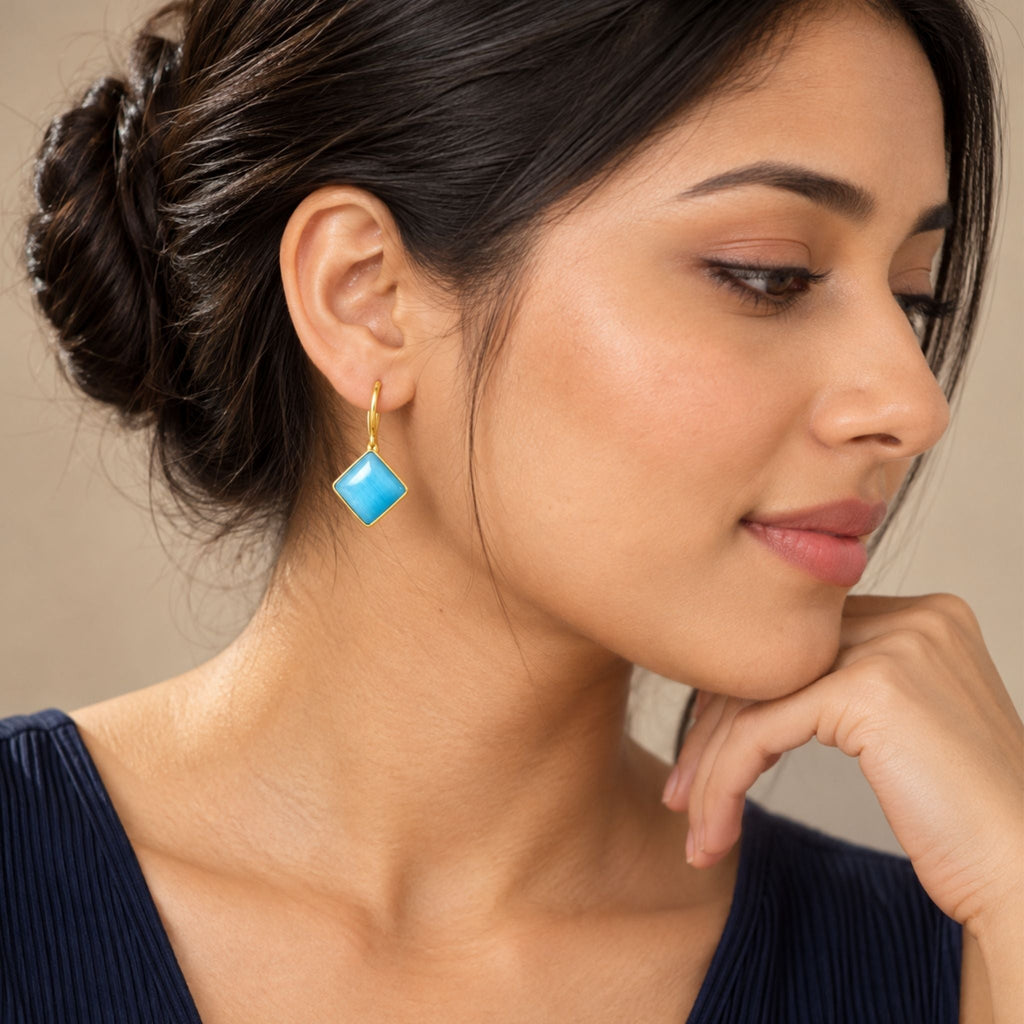 Cabochon Skyglass Earrings N3VO