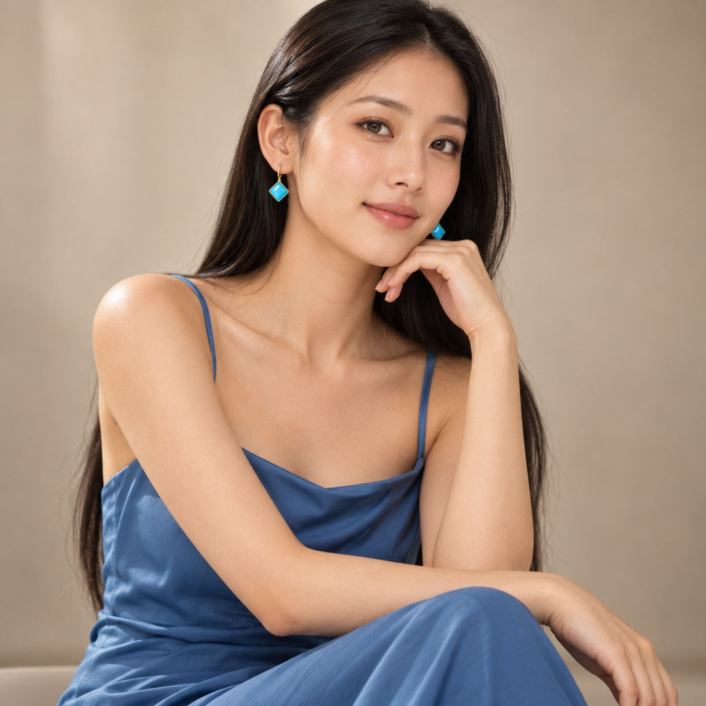 Cabochon Skyglass Earrings N3VO