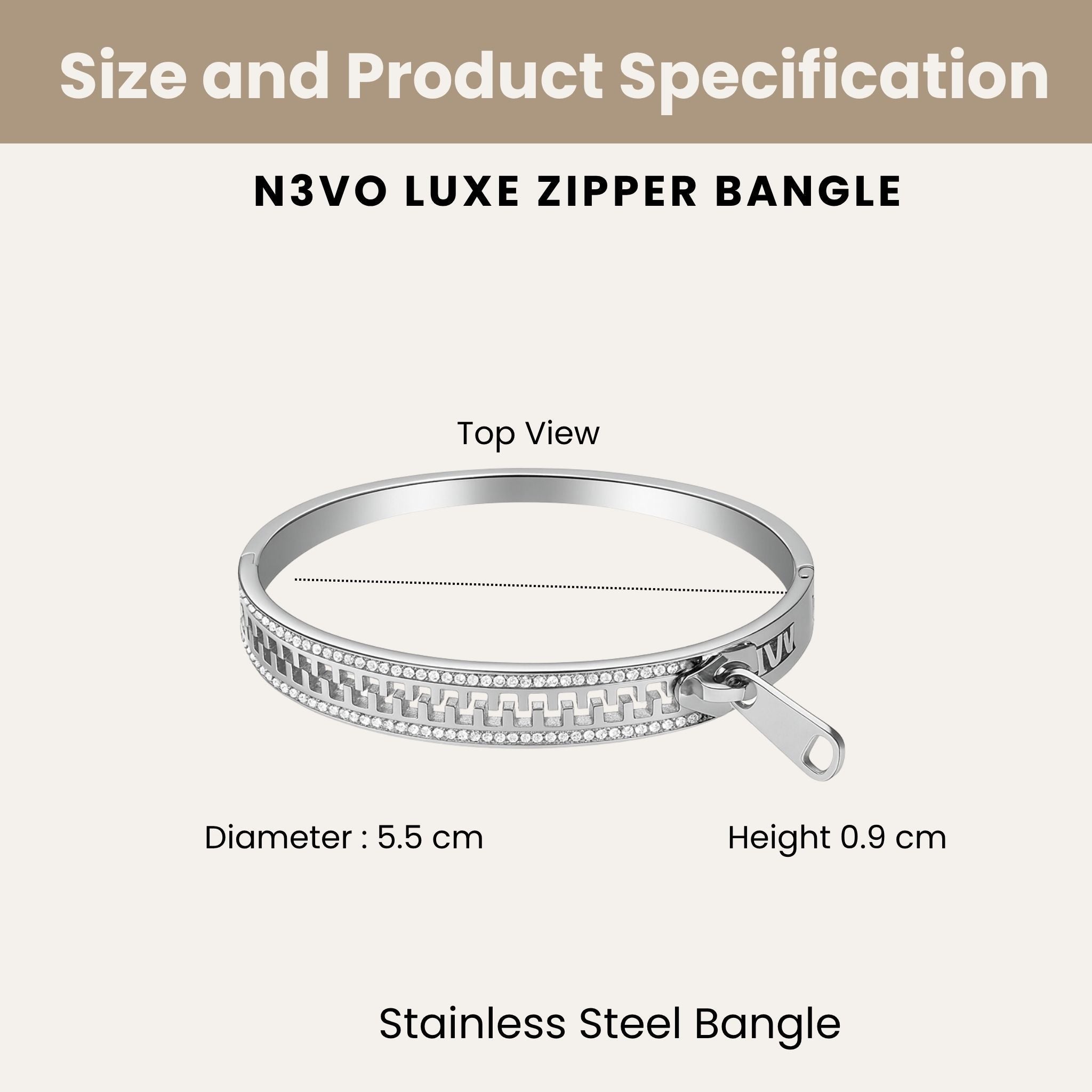 Luxe Zipper Bangle N3VO