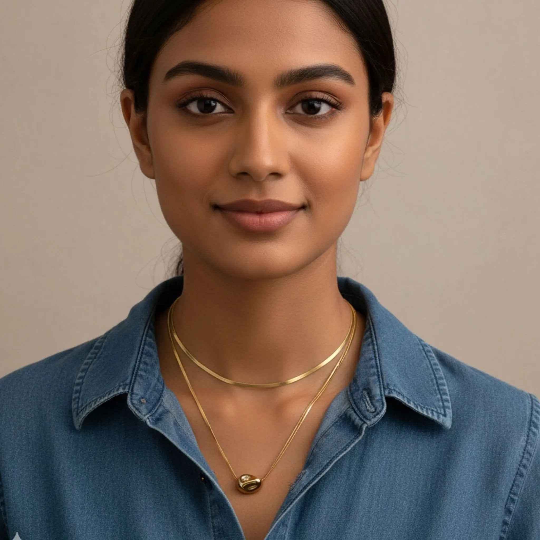 Golden Pebble Necklace