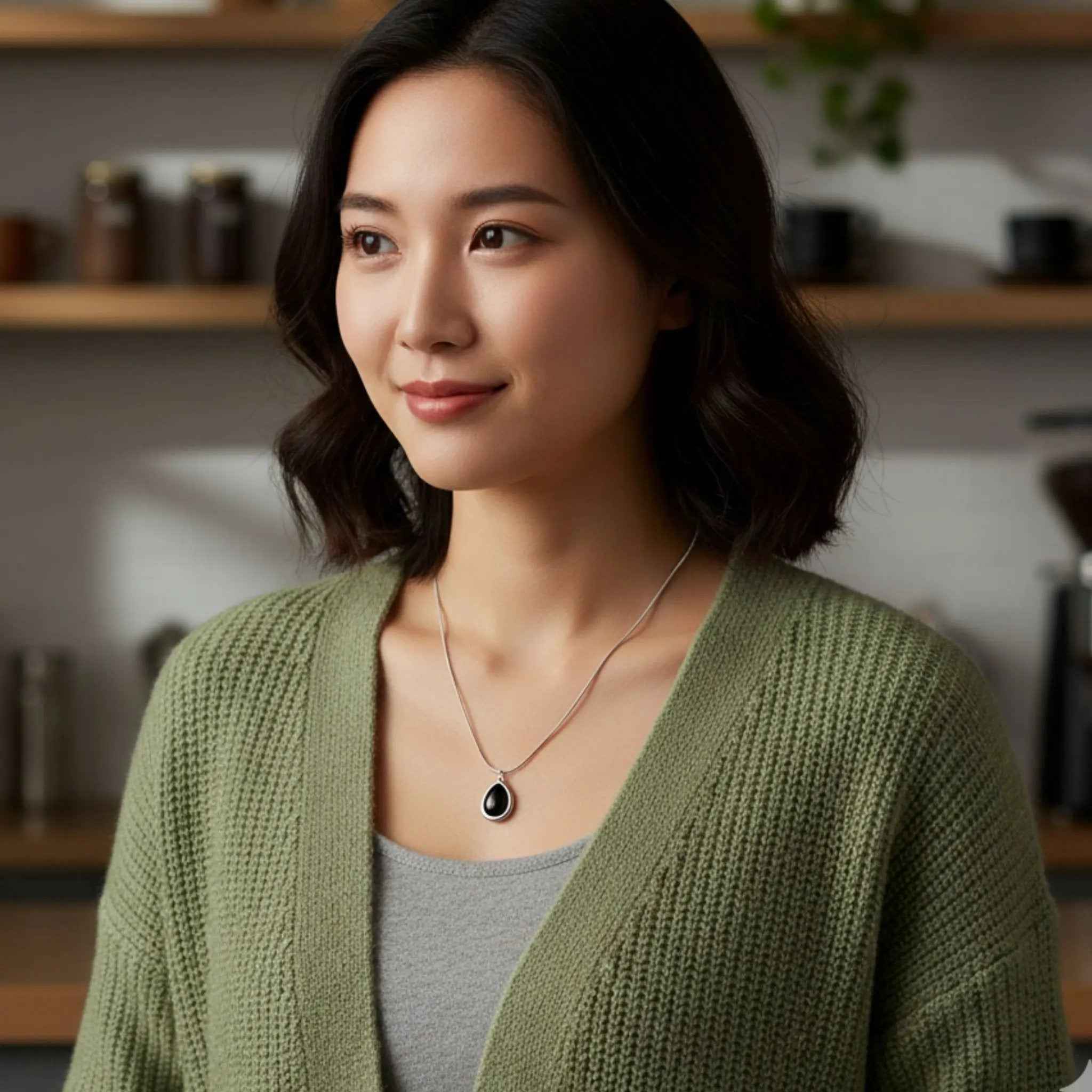 Onyx Dewdrop Necklace