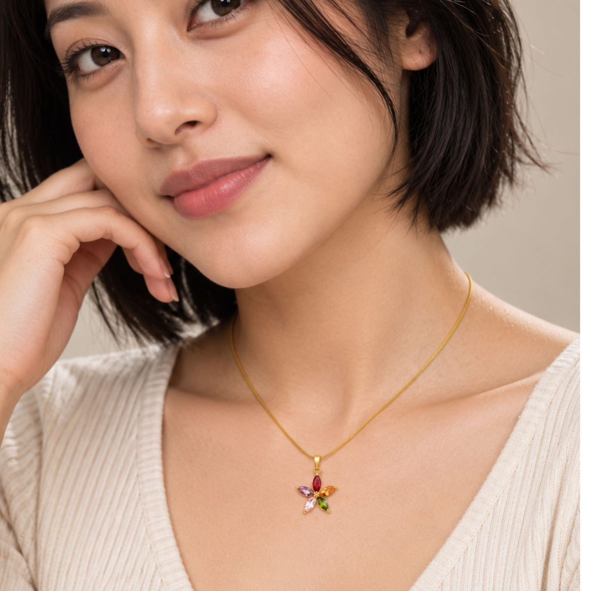 Multi-Coloured Floral Necklace N3VO