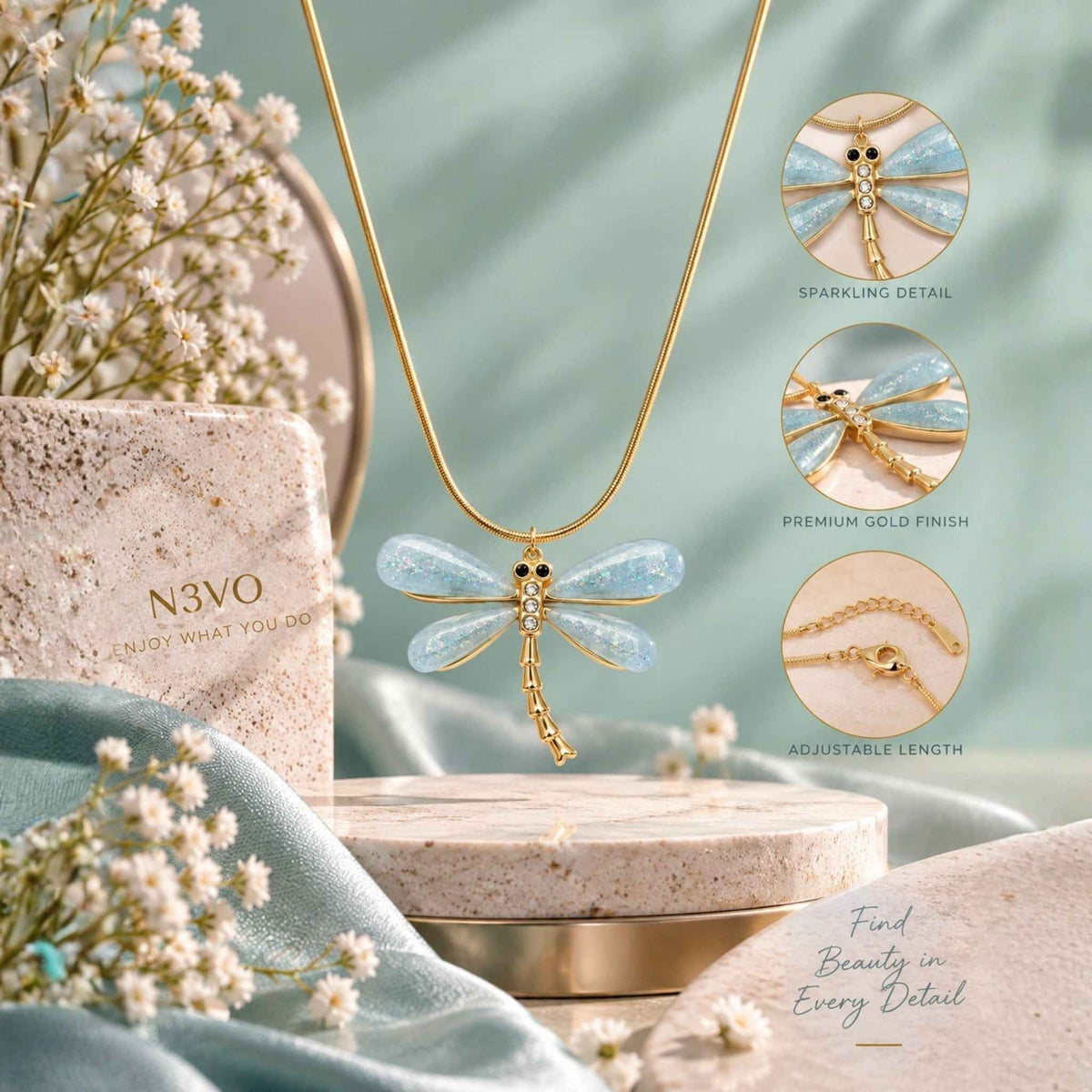 Blue Dragonfly Necklace