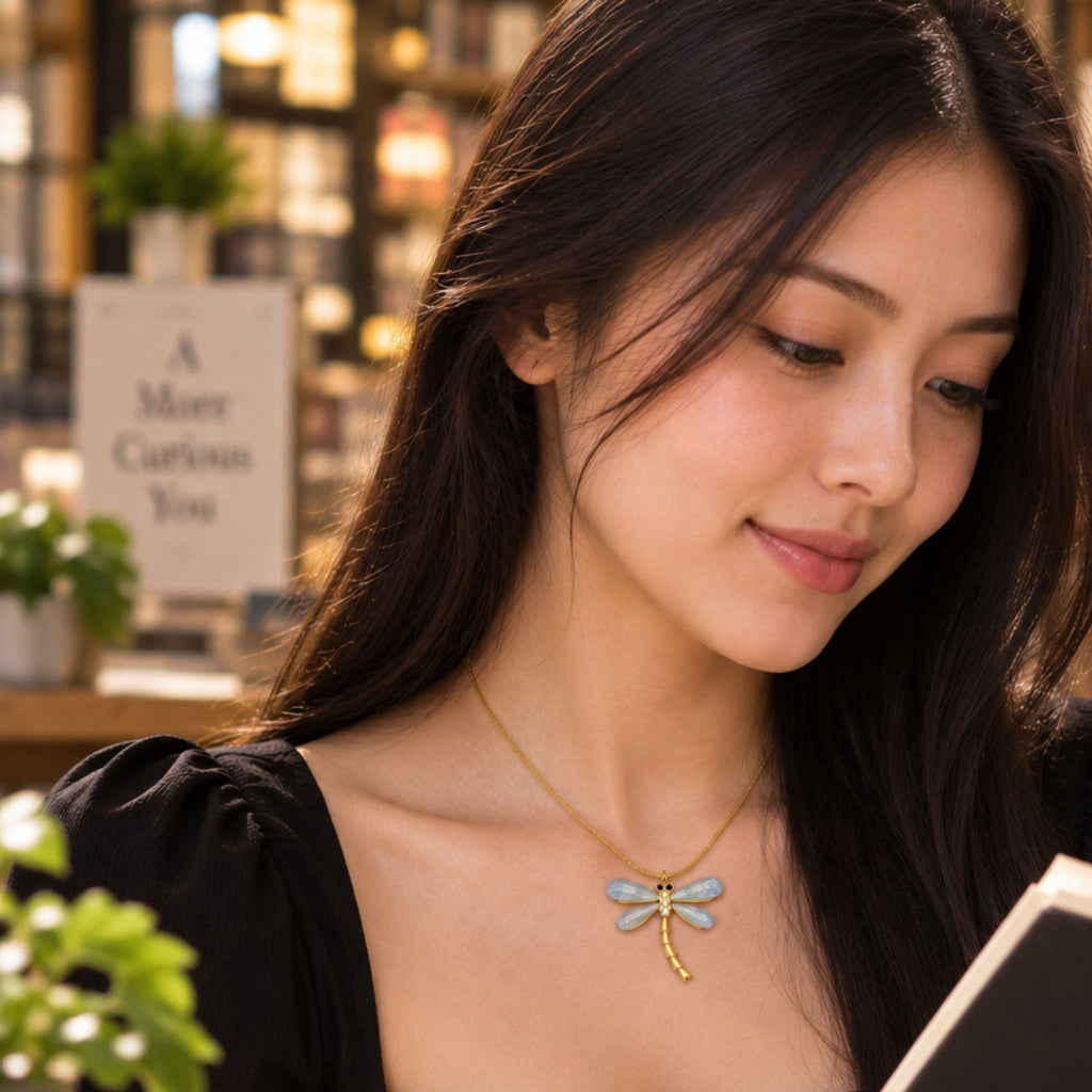 Blue Dragonfly Necklace N3VO