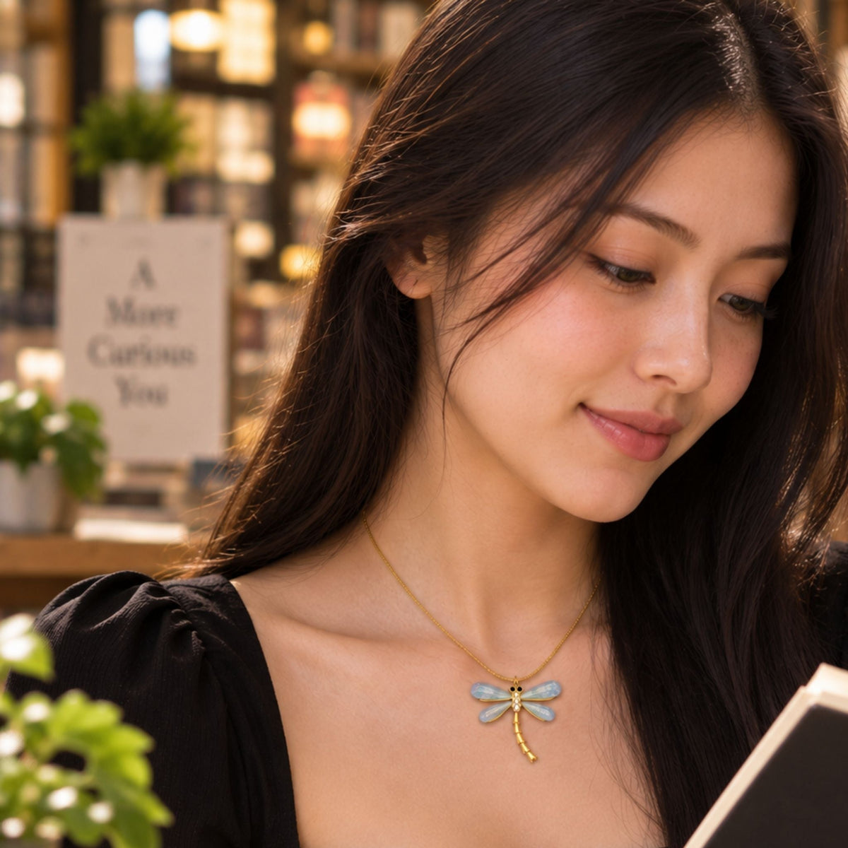 Blue Dragonfly Necklace N3VO