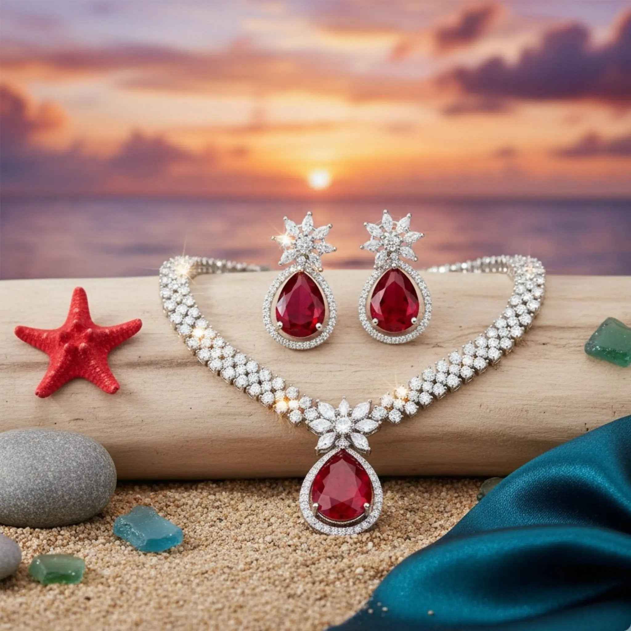 Crimson Star Jewelry Set