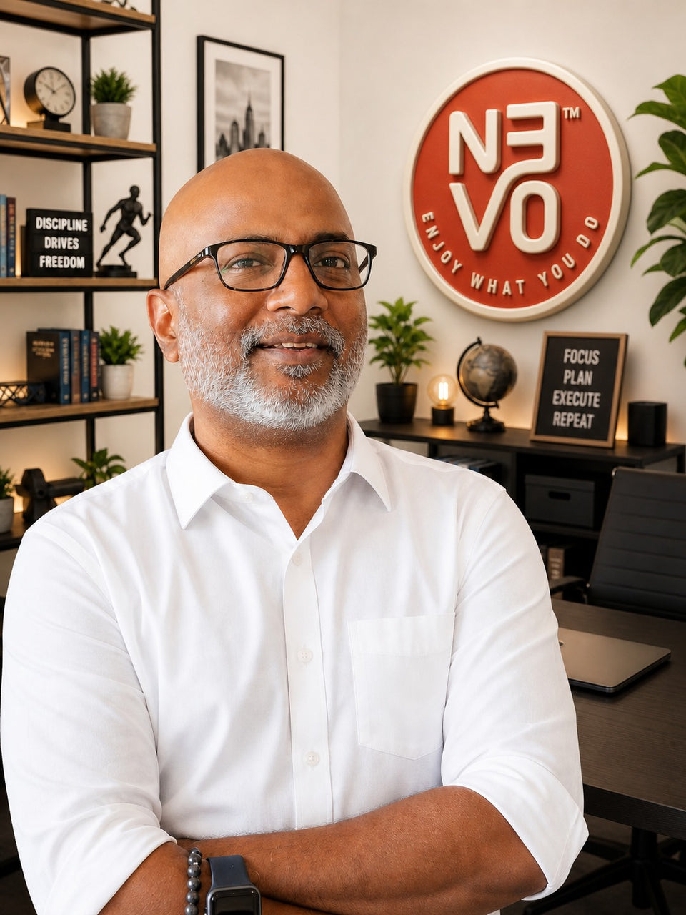 Founder portrait with warm natural light