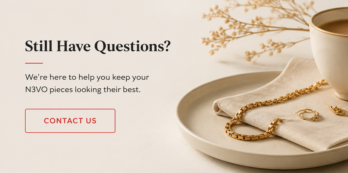Jewellery on a platter with a cup of coffee